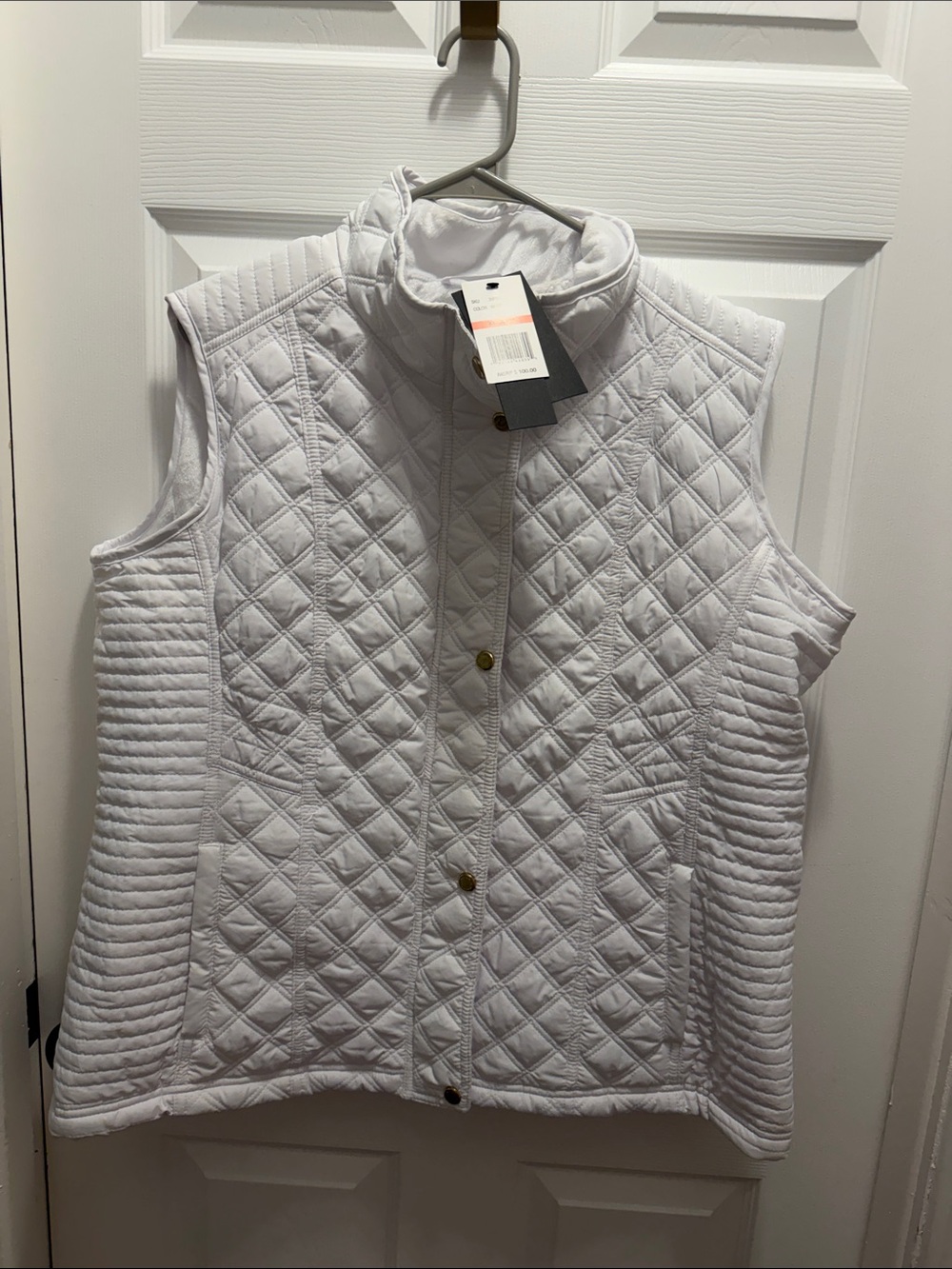 Weatherproof White Quilted Sleeveless Vest